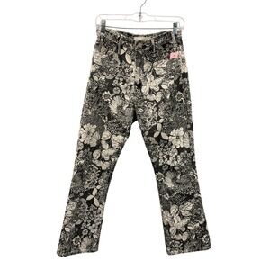 Mother Superior Jeans Women's Size 4 Black Floral Print Straight Leg